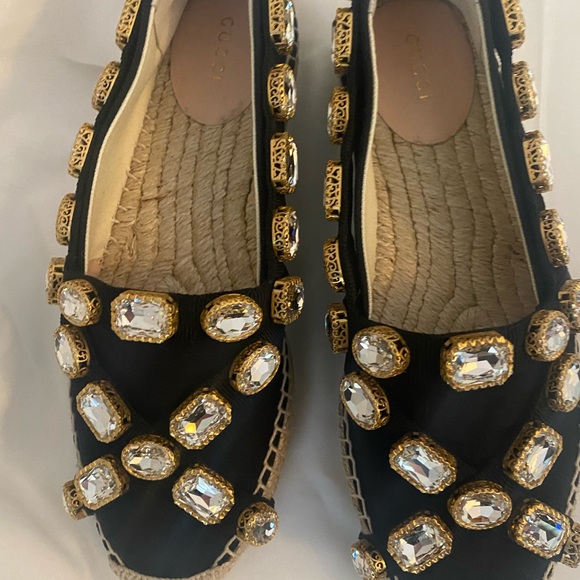 Gucci Peoria Crystal Embellished Espadrilles. Size 38.5. - Picture 7 of 8